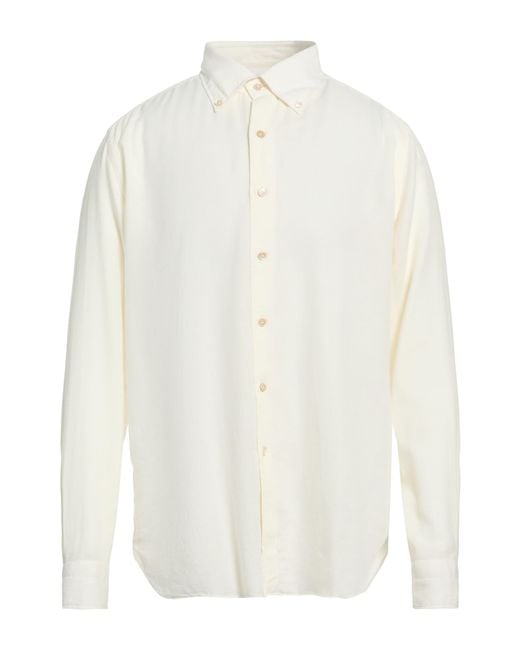 Luigi Borrelli Napoli White Shirt Cotton, Cashmere for men