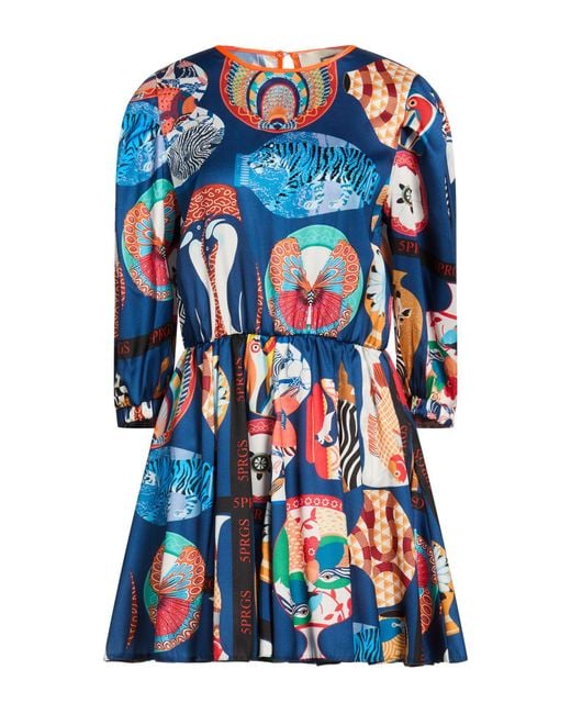 5 PROGRESS Blue Mini Dress Polyester