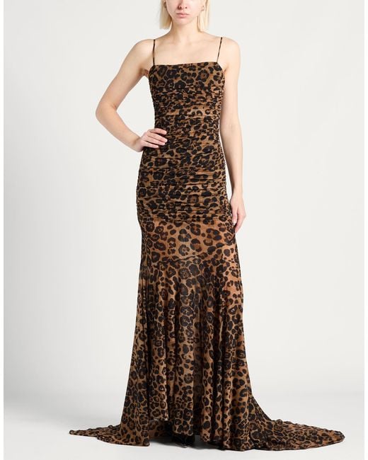 Blumarine Brown Maxi Dress Polyamide, Elastane
