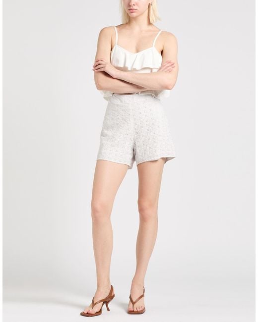 120% Lino White Shorts & Bermuda Shorts Linen
