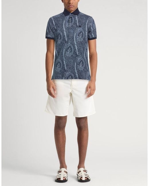 Etro Blue Midnight Polo Shirt Cotton for men