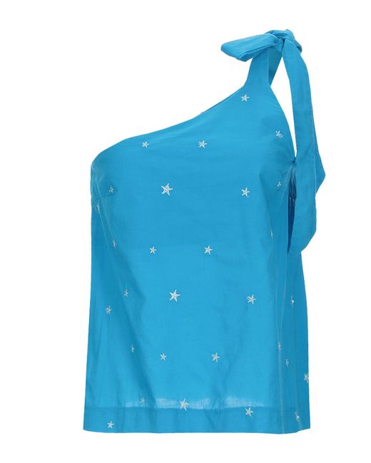 ..,merci Top da donna di colore blu ..,merci Top da donna di colore blu