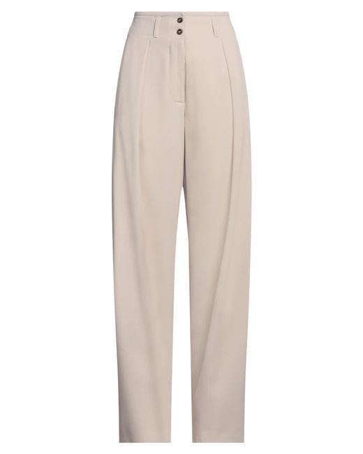 Weekend by Maxmara White Pants Polyester, Virgin Wool
