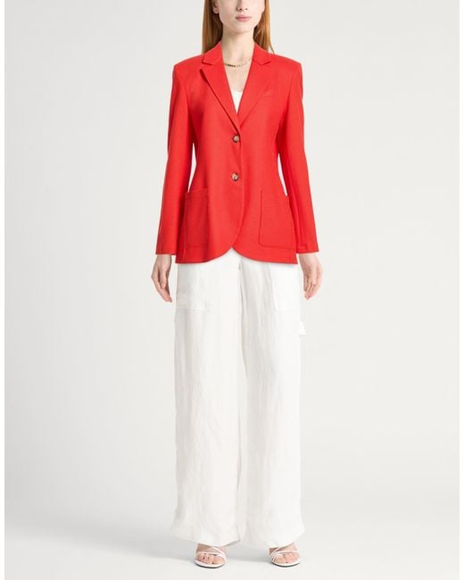 Harris Wharf London Red Blazer Cotton