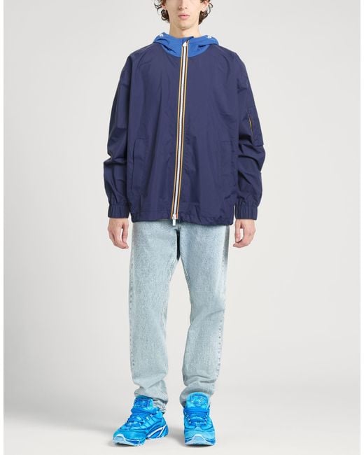 K-Way Blue Jacket Polyamide, Polyurethane for men