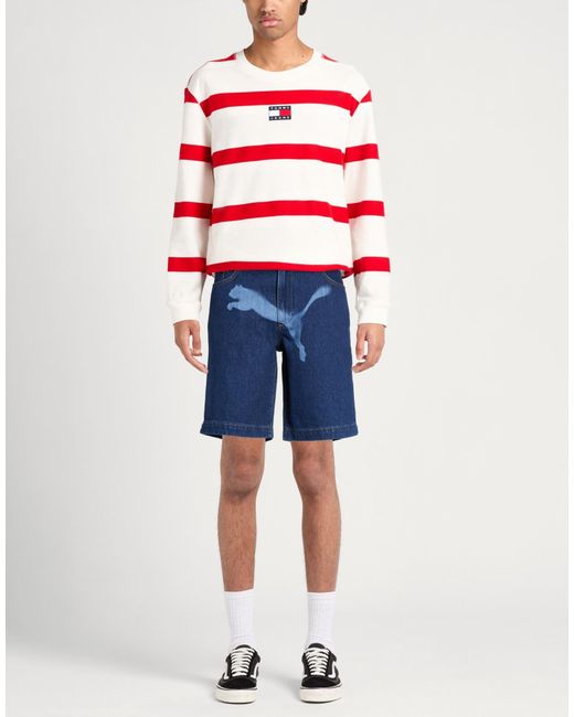 PUMA Blue Denim Shorts for men