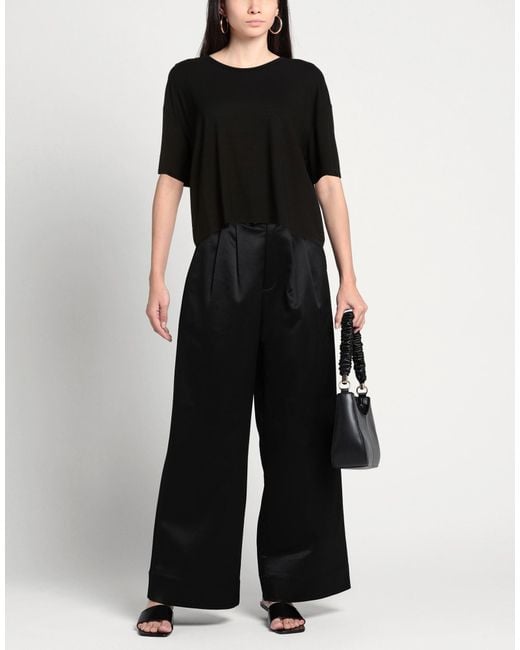 Via Masini 80 Black T-Shirt Viscose, Elastane