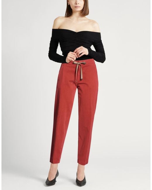 PT Torino Red Pants Modal, Cotton, Elastane