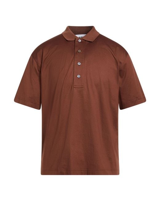 Alpha Studio Brown Polo Shirt Cotton for men