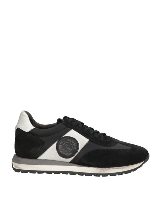 Daniele Alessandrini Black Sneakers Leather, Textile Fibers for men