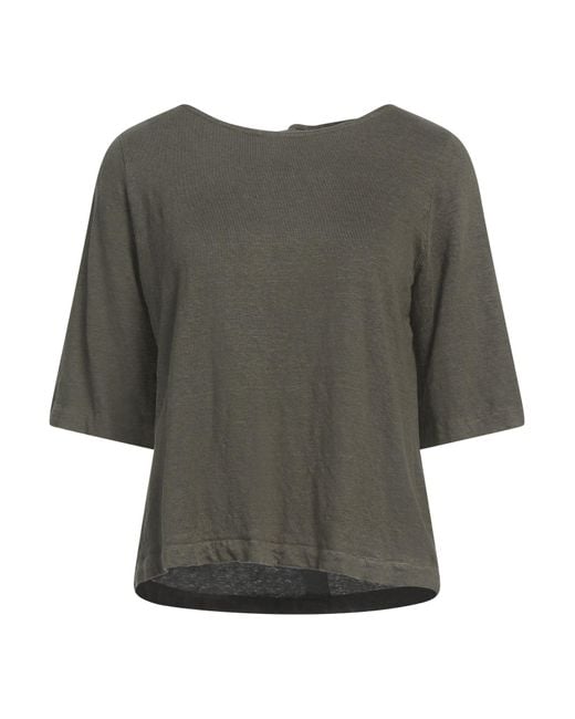Majestic Filatures Gray Military T-Shirt Linen, Elastane