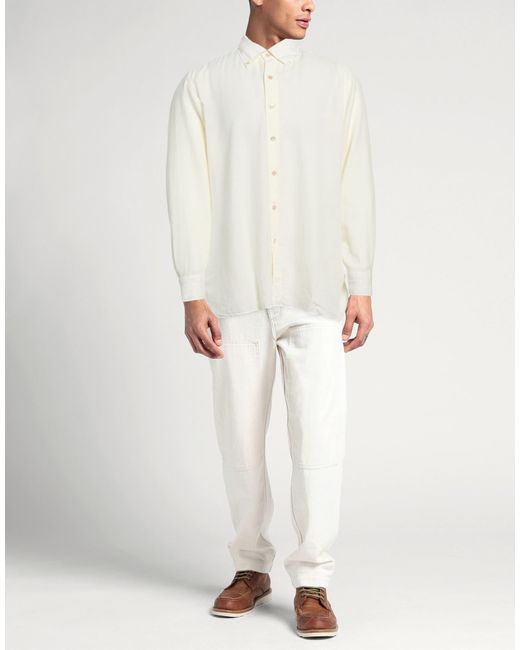 Luigi Borrelli Napoli White Shirt Cotton, Cashmere for men