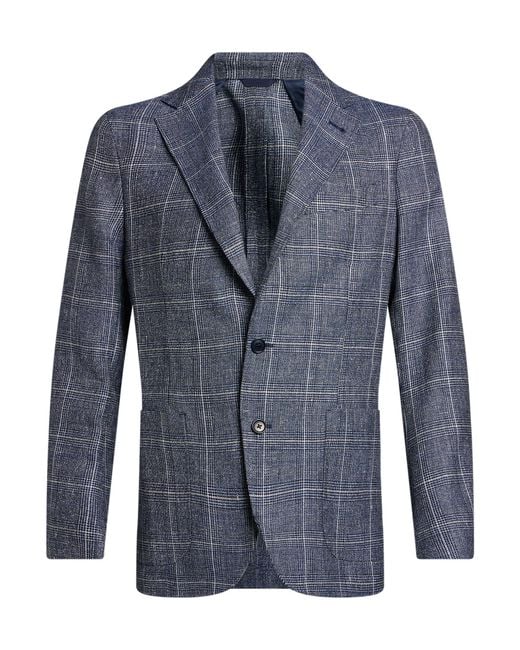 Tombolini Blue Blazer Virgin Wool, Linen for men