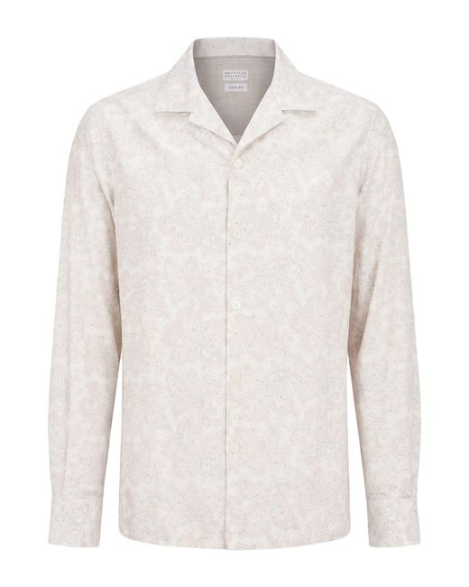 Brunello Cucinelli White Shirt Cotton for men