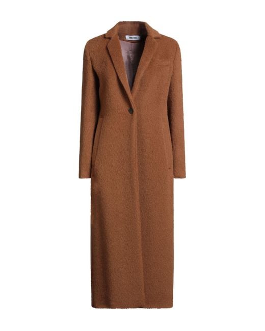 ANNIE PARIS Brown Camel Coat Alpaca Wool, Virgin Wool