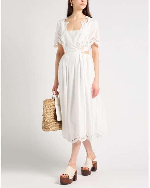 Self-Portrait White Midi-Kleid