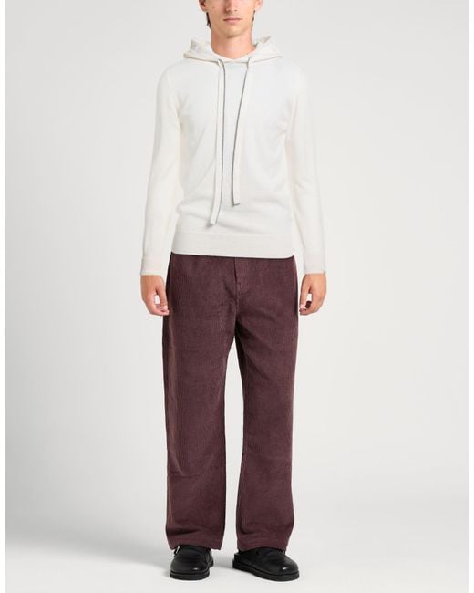 Alpha Studio White Cream Sweater Geelong Wool for men
