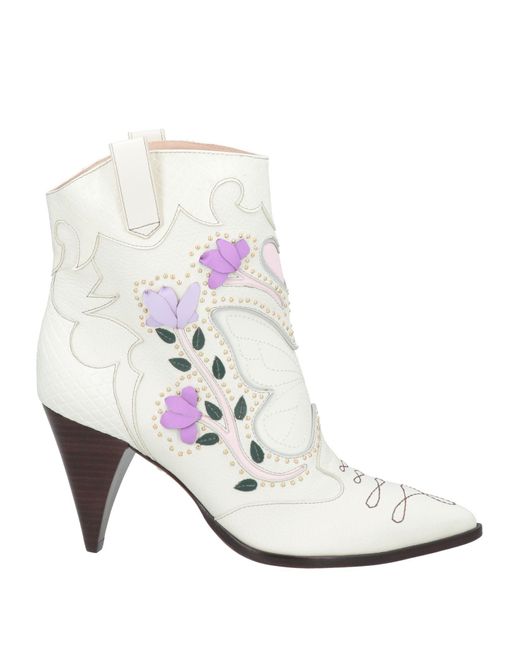 Sophia Webster White Ankle Boots Leather