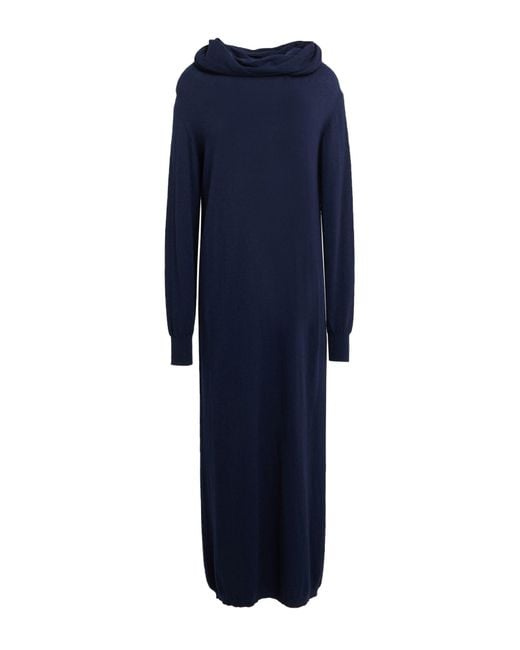 Kaos Blue Midnight Midi Dress Wool, Polyamide