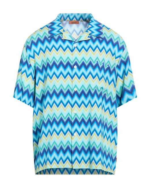 Missoni Blue Shirt Viscose for men