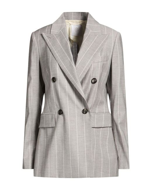 Eleventy Gray Blazer Wool, Viscose, Elastane