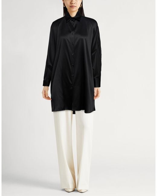 Ermanno Scervino Black Shirt Silk, Elastane