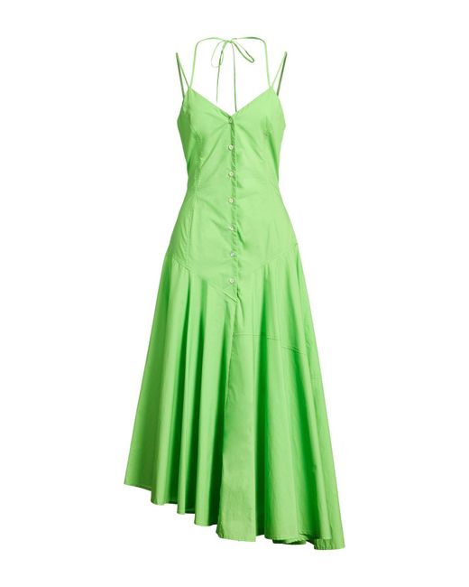MSGM Women's Green Midi Dresses