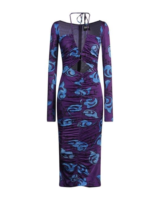 Versace Jeans Couture Blue Midi Dress Viscose, Elastane