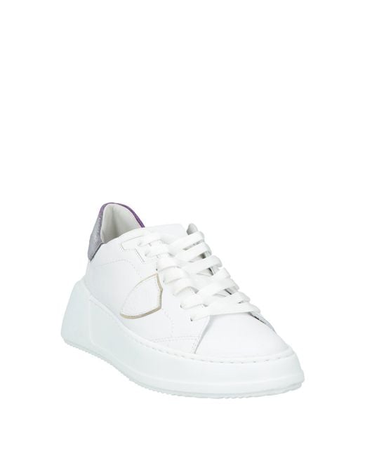Philippe Model White Tres Temple Sneakers Leather, Textile Fibers