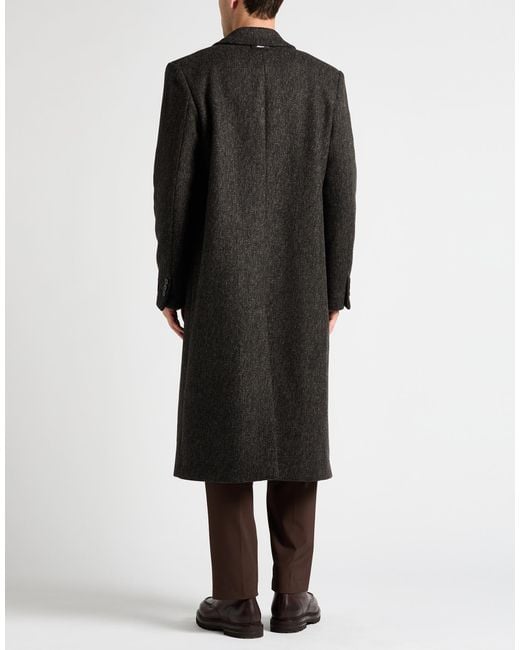 MSGM Black Coat Wool, Polyamide, Acrylic, Polyester for men