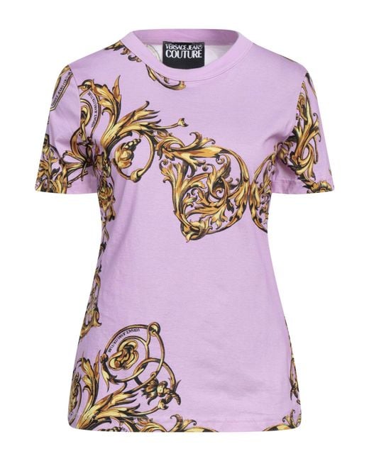 Versace Jeans Couture Purple T-Shirt Cotton