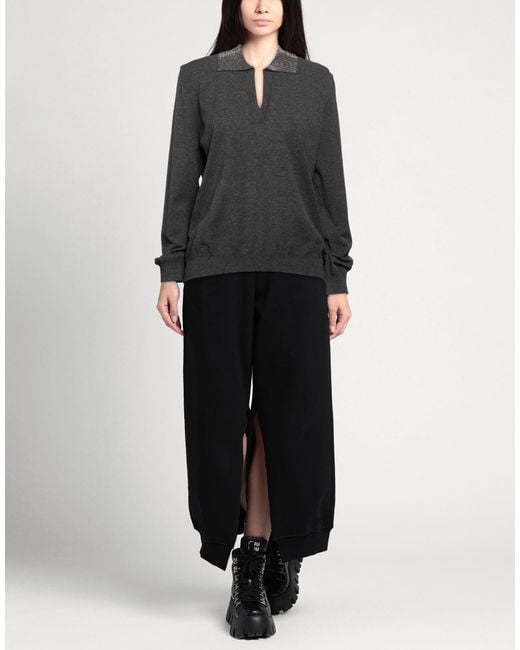 Oltre Black Charcoal Sweater Viscose, Polyester