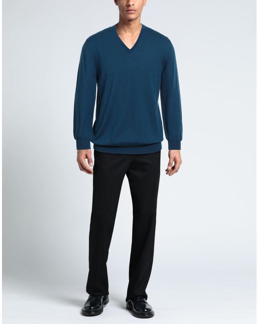 RICHARD OWE'N Blue Sweater Virgin Wool for men