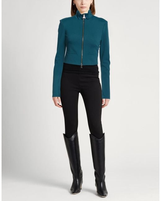 Patrizia Pepe Blue Jacket Viscose, Polyamide, Elastane