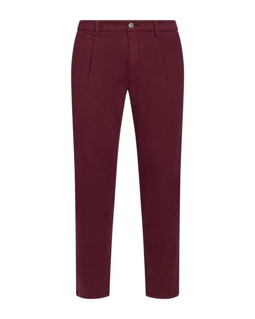 Teleria Zed Red Pants Cotton, Elastane for men