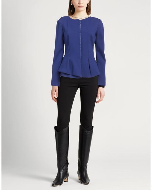 Emporio Armani Blue Jacket Viscose, Polyamide, Elastane