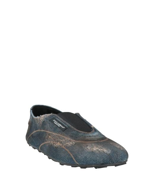 Dolce & Gabbana Gray Loafers Textile Fibers for men