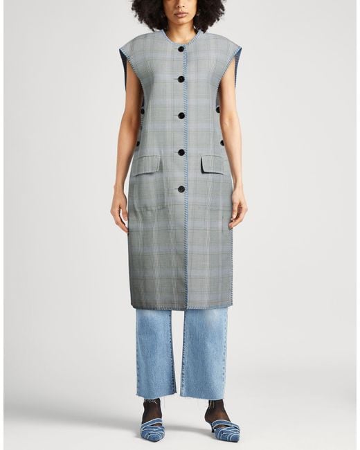 Marni Gray Light Overcoat & Trench Coat Virgin Wool, Polyester
