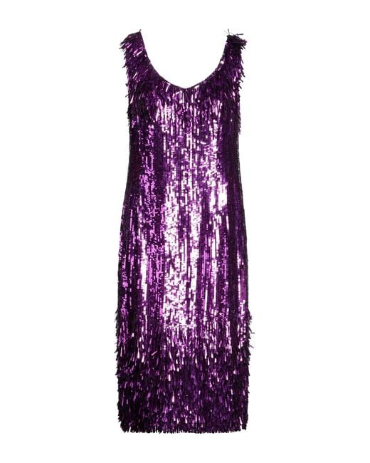 Dries Van Noten Purple Midi Dress