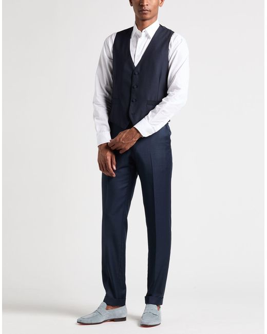 Lardini Blue Midnight Tailored Vest Wool, Elastane for men