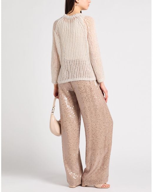 Peserico White Cream Sweater Viscose, Polyester, Alpaca Wool, Polyamide, Virgin Wool