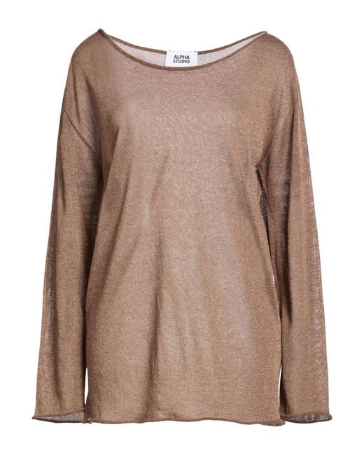 Pullover Alpha Studio en coloris Brown