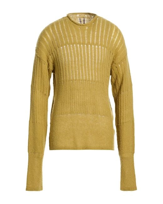 Rick Owens Yellow Sweater Virgin Wool for men