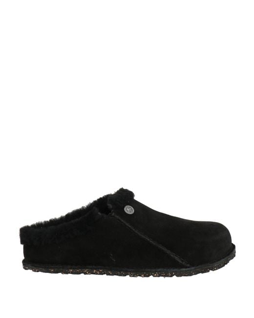 Birkenstock Black Mules & Clogs Shearling