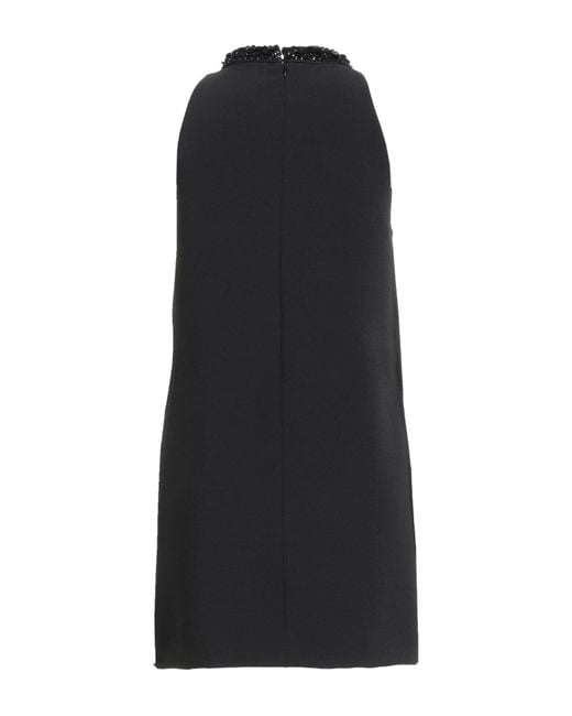 Sandro Black Mini Dress Polyester, Polyurethane