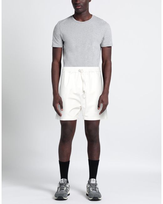 Gaelle Paris White Shorts & Bermuda Shorts Polyester, Viscose, Elastane for men