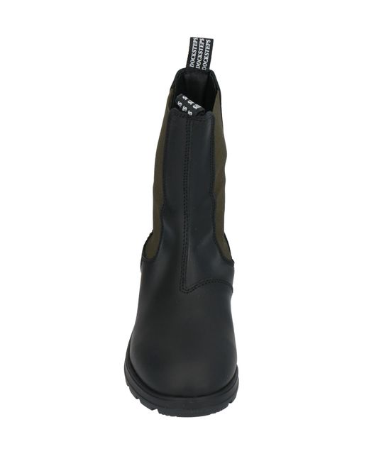 Docksteps Black Ankle Boots Soft Leather, Textile Fibers