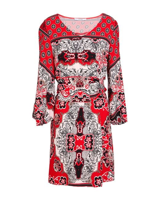 LANACAPRINA Red Mini Dress Polyester, Elastane