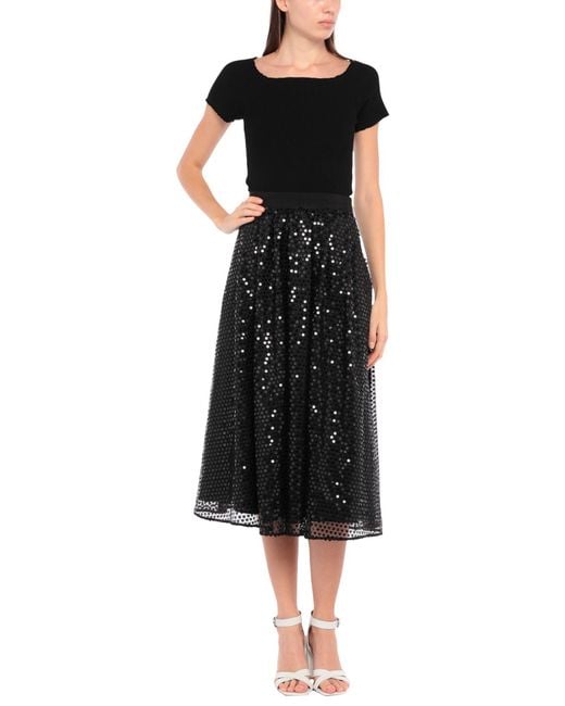 MSGM Black Midi Skirt