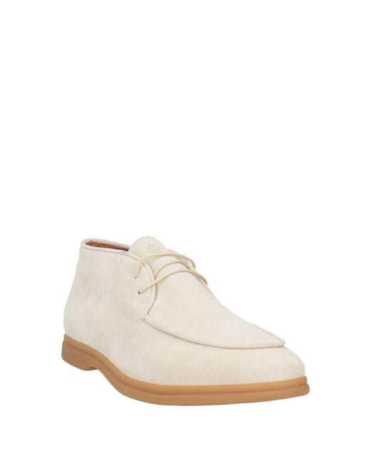 Eleventy White Ivory Ankle Boots Leather for men